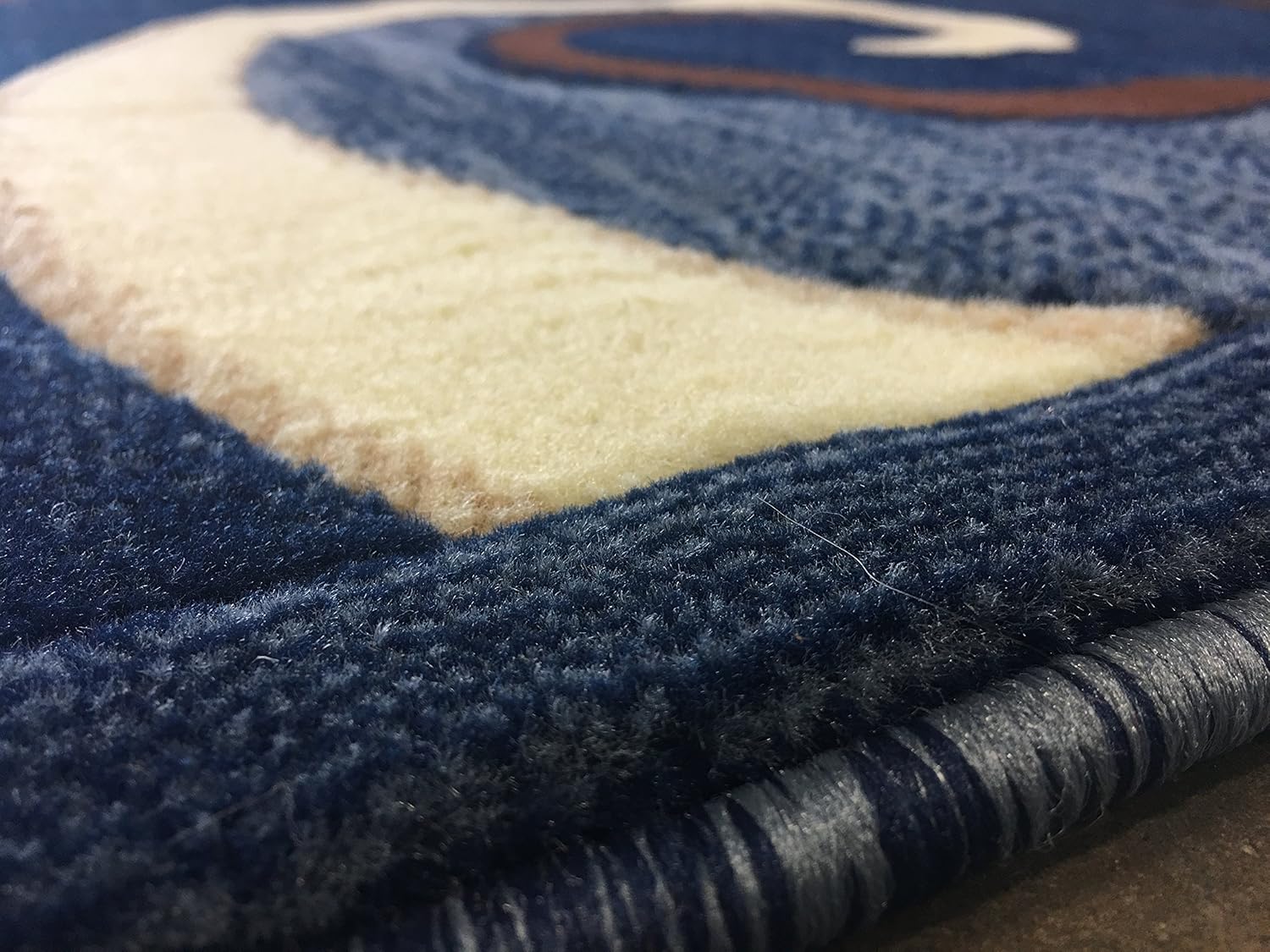 Americana Modern Area Rug Blue Brown Swirl Design 144 (4 Feet X 5 Feet 3 Inch)