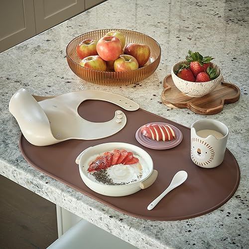 Miniatura 6 de LINE+ARC Manteles individuales de silicona Degr impermeables, resistentes a las manchas y al calor (20.5 x 13, juego de 2 unidades, lavado a la