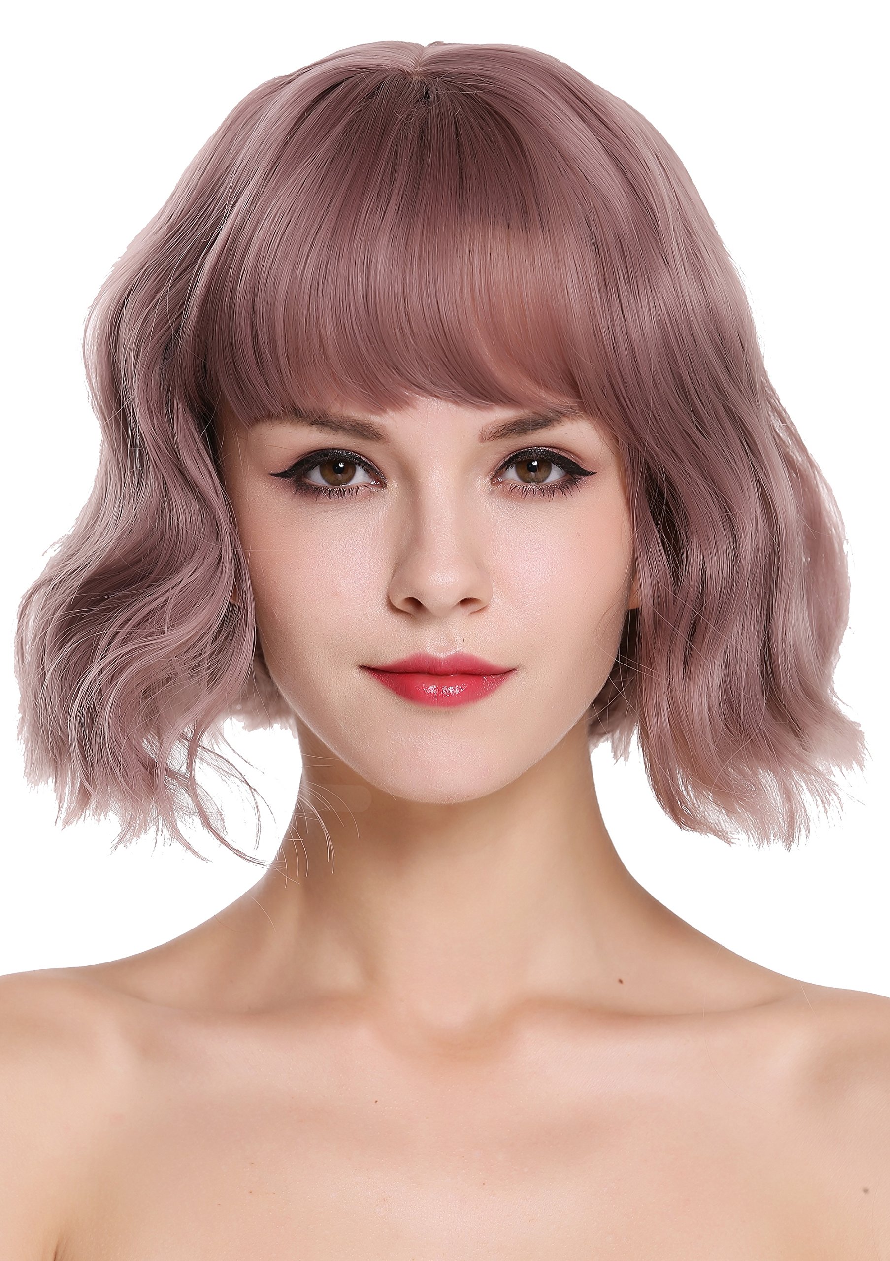 WIG ME UP - DL-052-612 Quality women's wig lady short fringe long-bob voluminous wild wavy waved pink rose faint rose - Image 4