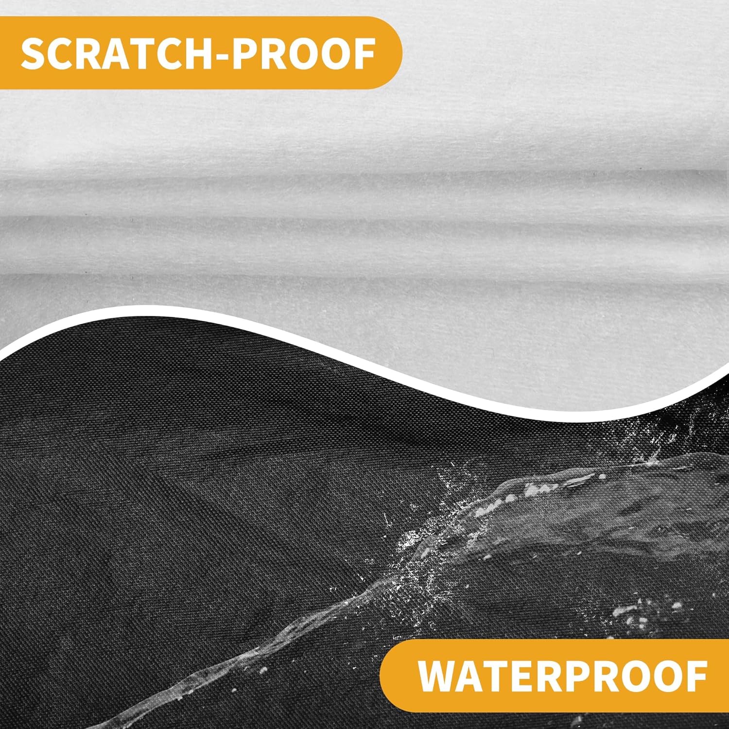 All-Weather Waterproof Car Cover - UV-Resistant Outdoor Full Exterior Protection for Fiat 500 2007-2022 Aluminum Film Black with Right Side Zipper