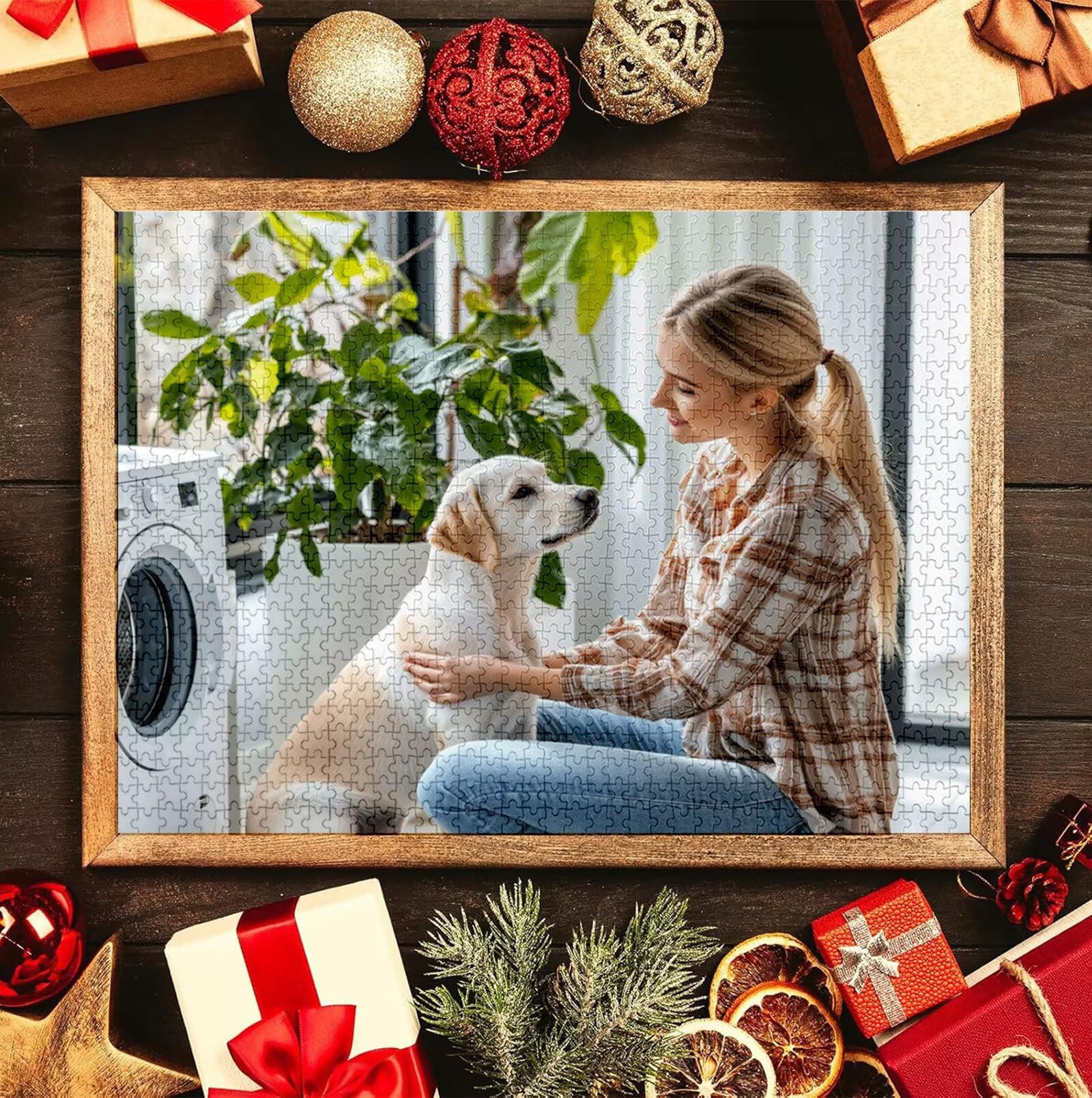 Puzzle Personalizado con Foto, Personalizada Rompecabezas Personalizado Diseña tu Logo Foto o Texto, Personalizado Navidad Halloween San Valentín Parejas Niños Familia Amigos h-4133