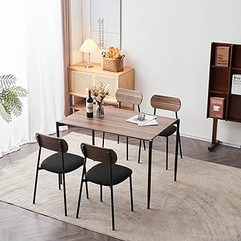 ダイニングテーブルセット4人用ダイニングセットスチール食卓 チェア4脚幅110 Amazon｜ダイニングテーブルセット 4人用 4点セット チェア4脚