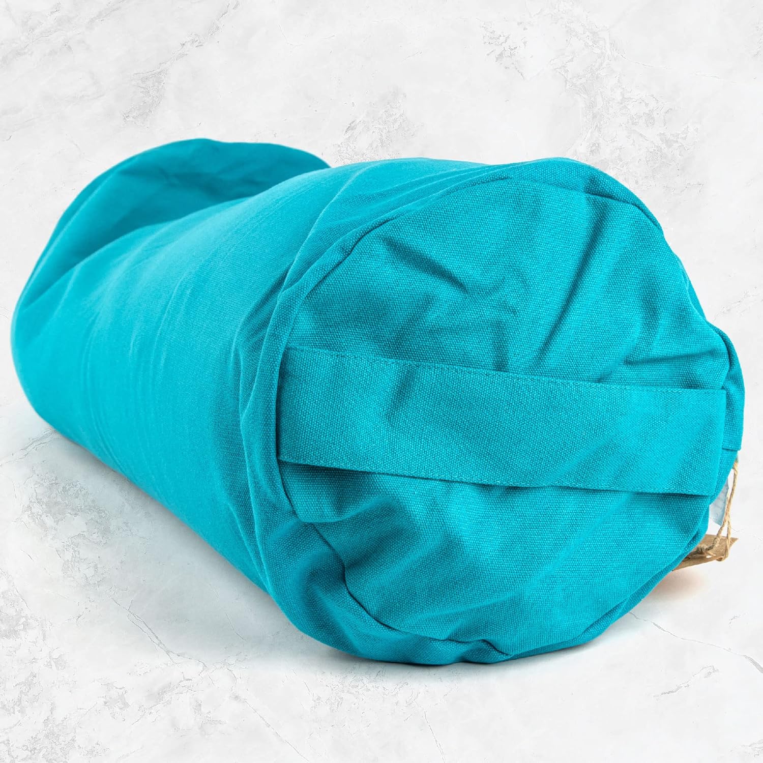 Myga Yoga Bolster Pillow - Yoga Support Cushion with Natural Buckwheat Filling - Removable Washable Cotton Cover & Carry Handle