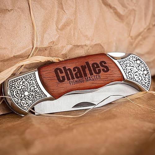 Miniatura 8 de Personalized Pocket Knife for Men with Name  20 Font Options  Old Timers Pocket Knives, Custom Pocket Knives Gifts For Dad, Grandpa, Uncle -