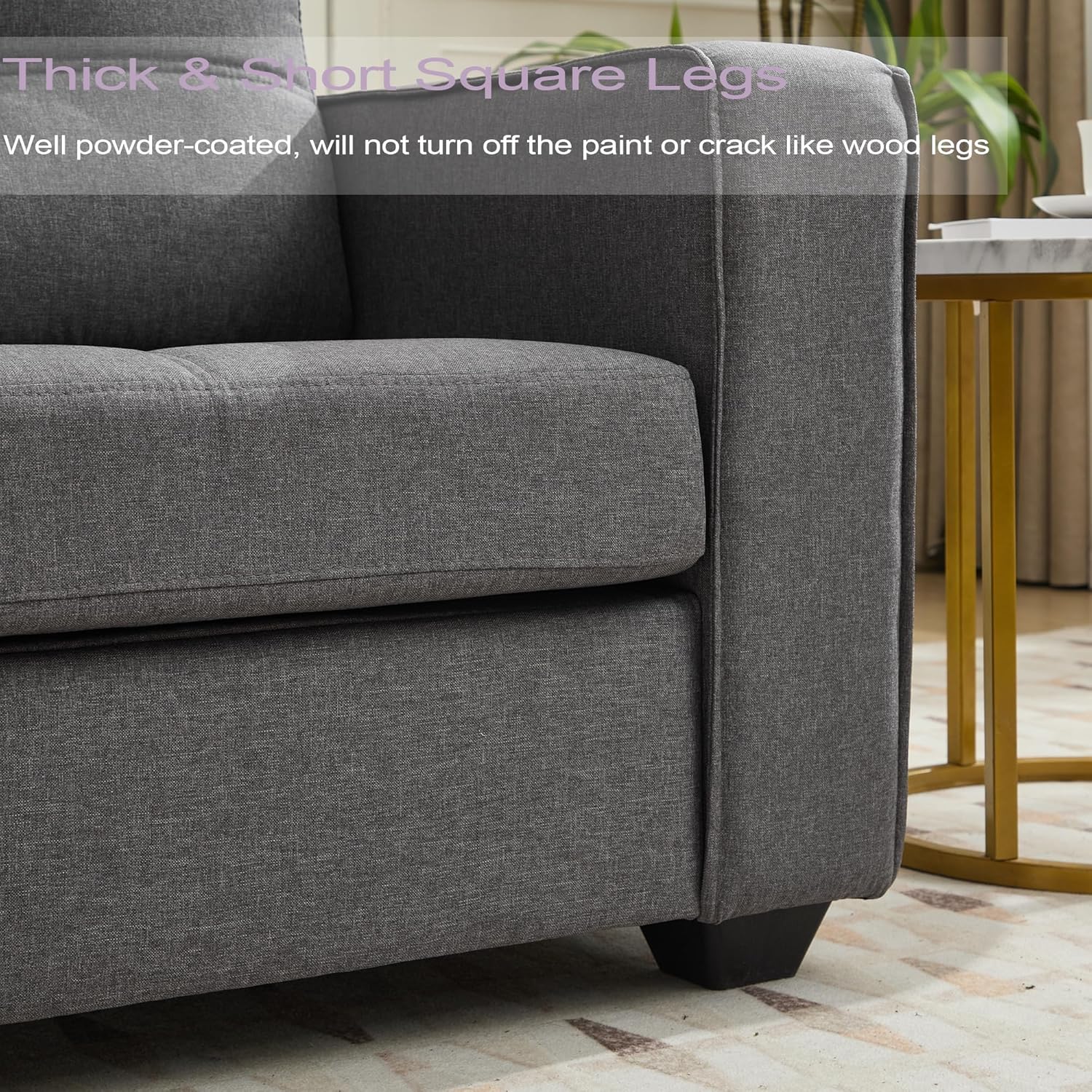 TYBOATLE Oversized Accent Chair w/Side Pockets, Modern Tufted Upholstered Living Room Chair, Comfy Arm Chair, Linen Fabric Reading Waiting Room Chairs for Bedroom, Apartment, Office