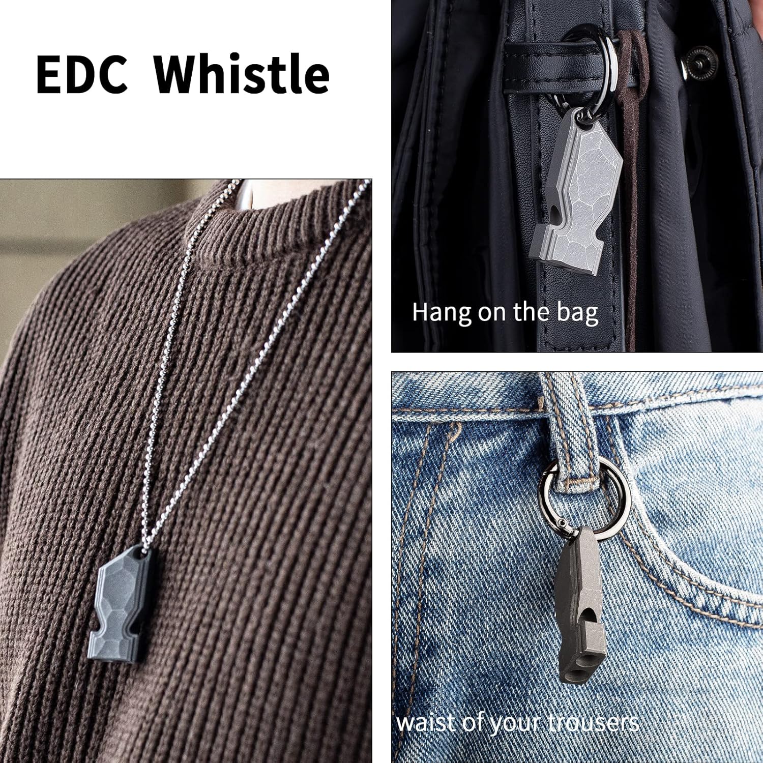 TISUR Titanium Emergency Whistle+Titanium Key Ring
