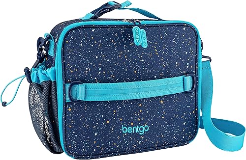 Miniatura 3 de Bentgo® Fiambrera infantil de 5 compartimentos con bolsa de almuerzo aislada (edición de confeti - azul abismo)