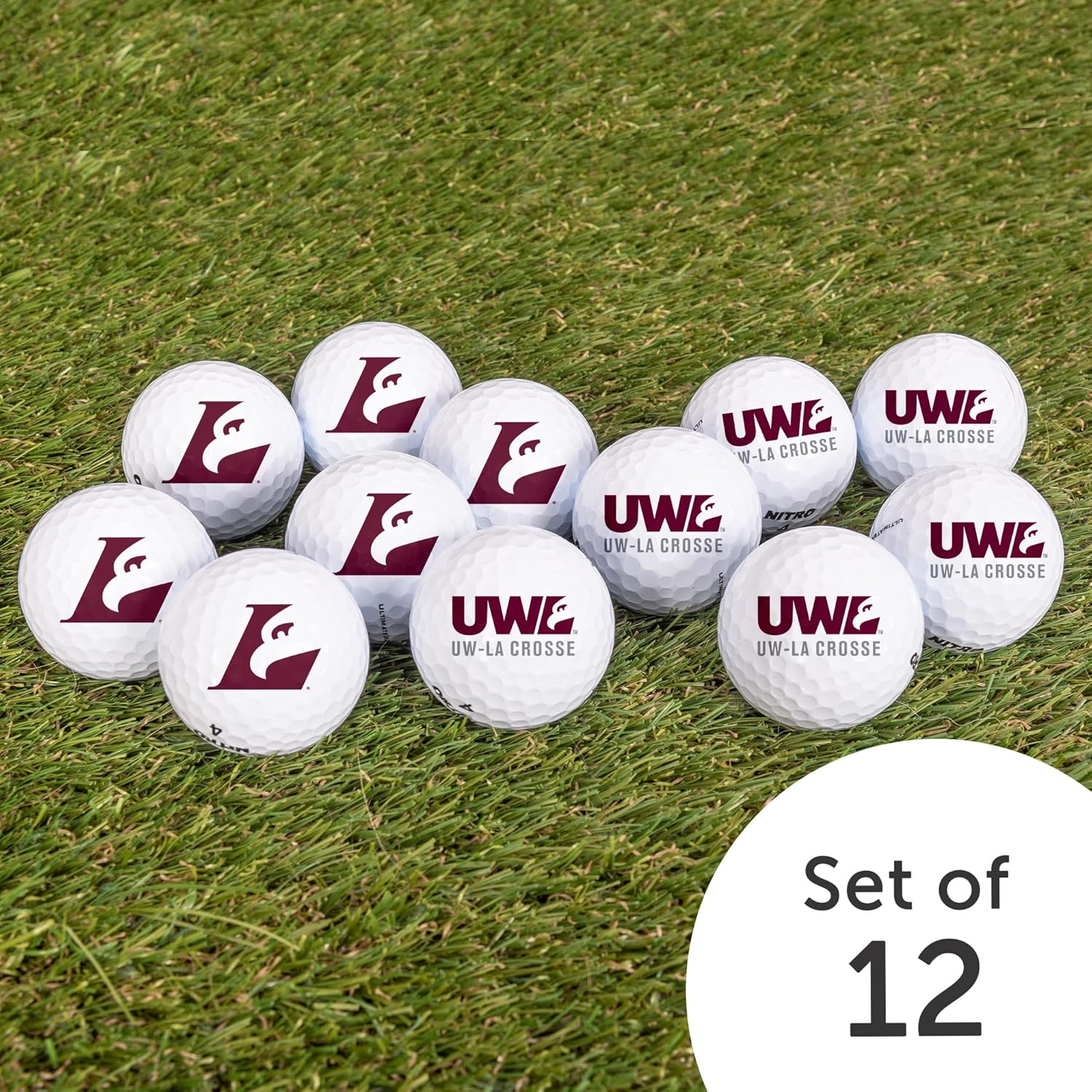 Desert Cactus University of Wisconsin La Crosse Golf Balls 12 Pack – UWL Eagles Full Color Dozen – Officially Licensed Sport Team Accessory