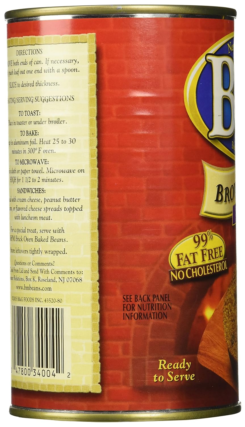 B&M Brown Bread, Raisins, 16 Ounce