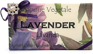 Alchimia Jeweled Lavender Vegetable Soap Handmade In Italy - 10.5 oz Soap Bar