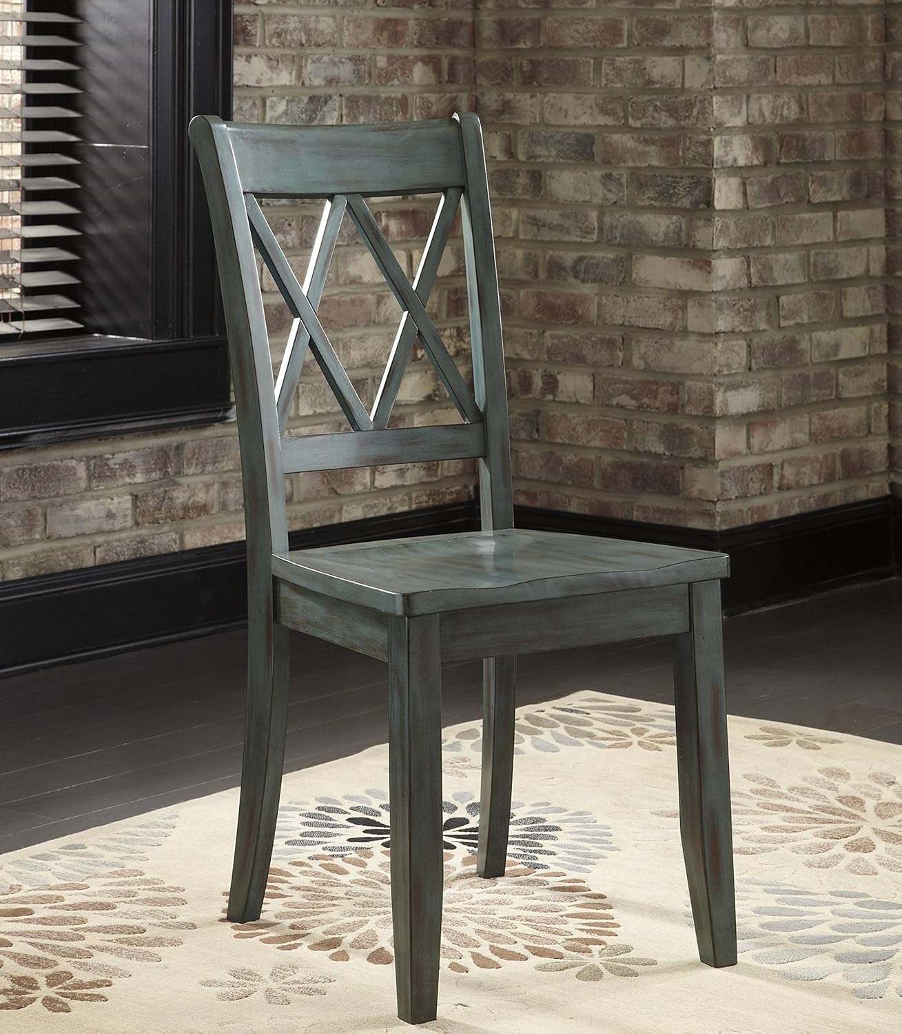 Mestler Blue/Green Color Dining Room Side Chair,Set of 2