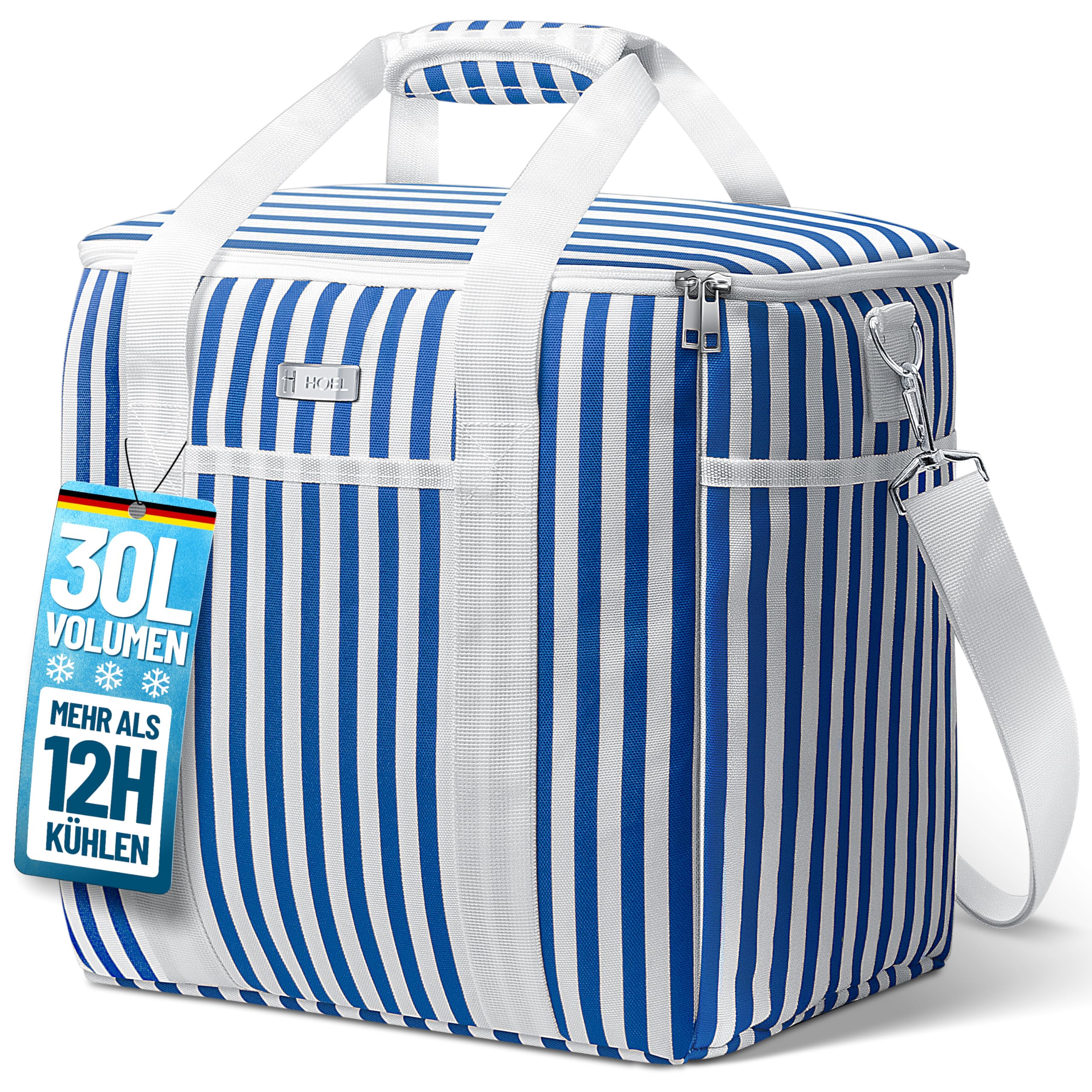 HOEL Kühltasche 20L 30L faltbar isoliert wasserdicht auslaufsicher Thermotasche Lunchtasche