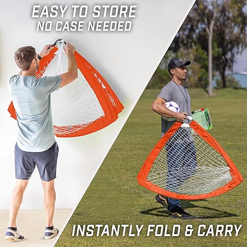 Miniatura 4 de GoSports - Arcos de fútbol portátiles para niños, 13 opciones de color, elige 4 x 3 pies o 6 x 4 pies, redes desplegables de tono de equipo para