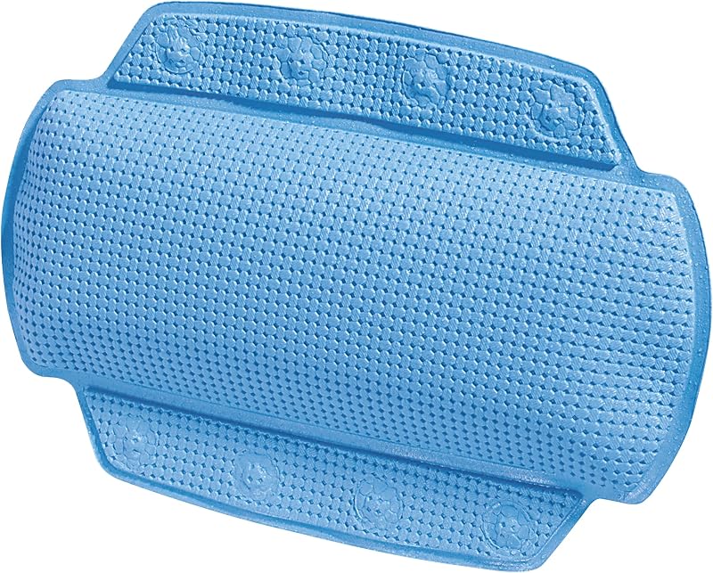 Almofada de banho Spirella Alaska azul-claro com 8 ventosas, superfície antiderrapante e lavável