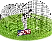 HOME Portable 20x12x8FT Baseball Batting Cage Net - Sturdy Steel Frame, Quick Setup Backyard Training with Carry Bag