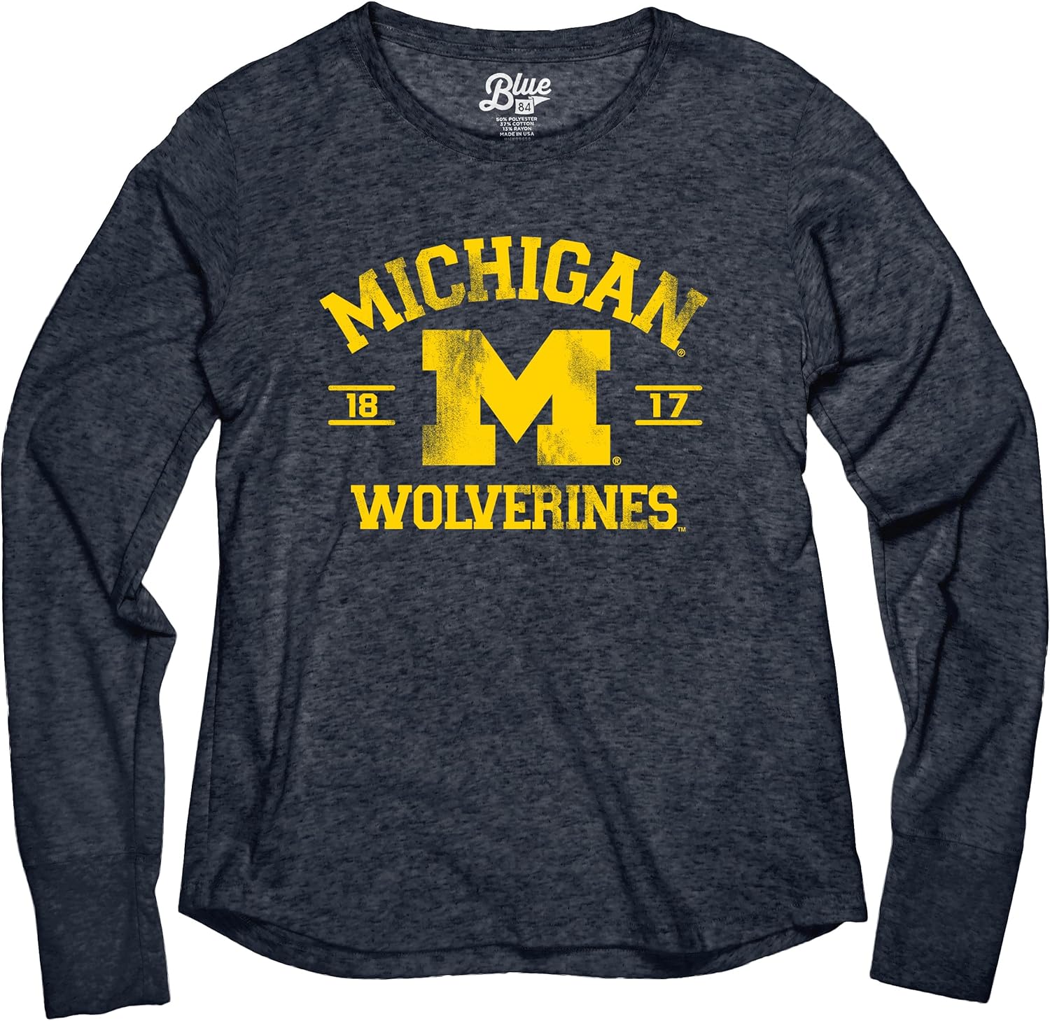 Blue 84 NCAA Womens Long Sleeve T Shirt Tri-Blend Mascot