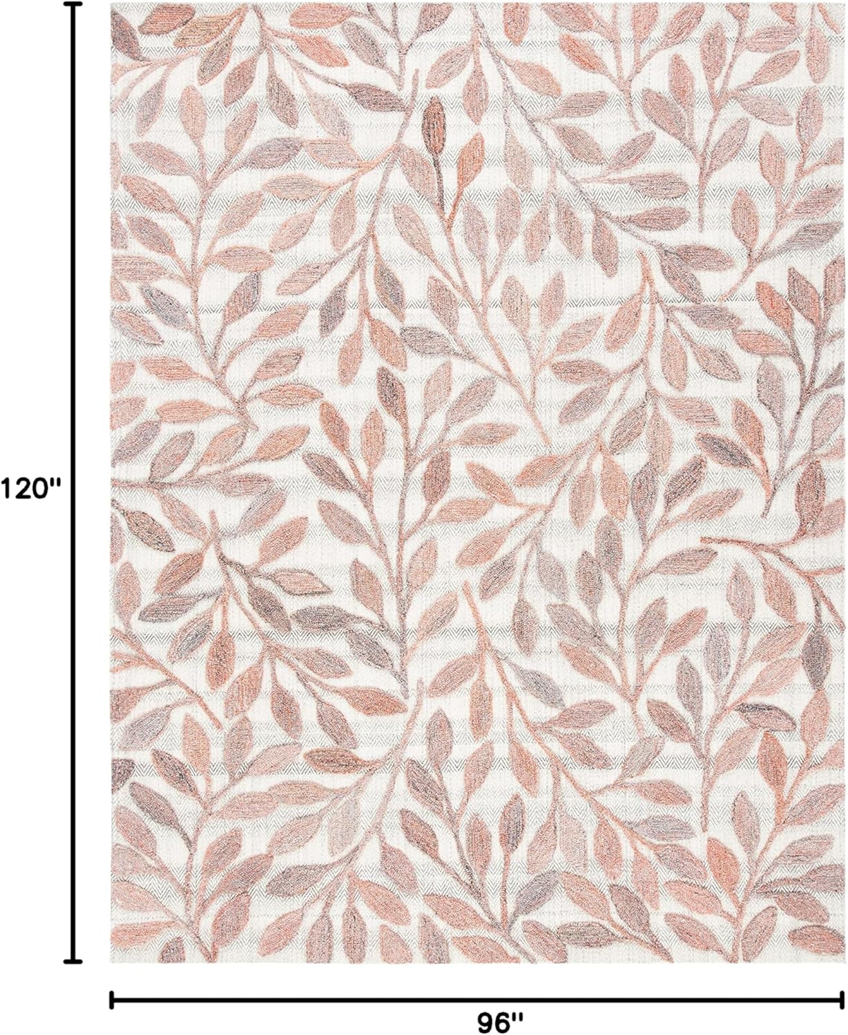 SAFAVIEH South Hampton Collection 8' x 10' Rust / Ivory SHA302P Handmade Botanical Wool Area Rug
