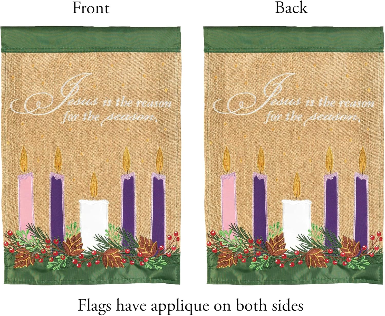 Magnolia Garden Jesus Reason Season Advent 13 x 18 Polyester Outdoor Hanging Garden Flag