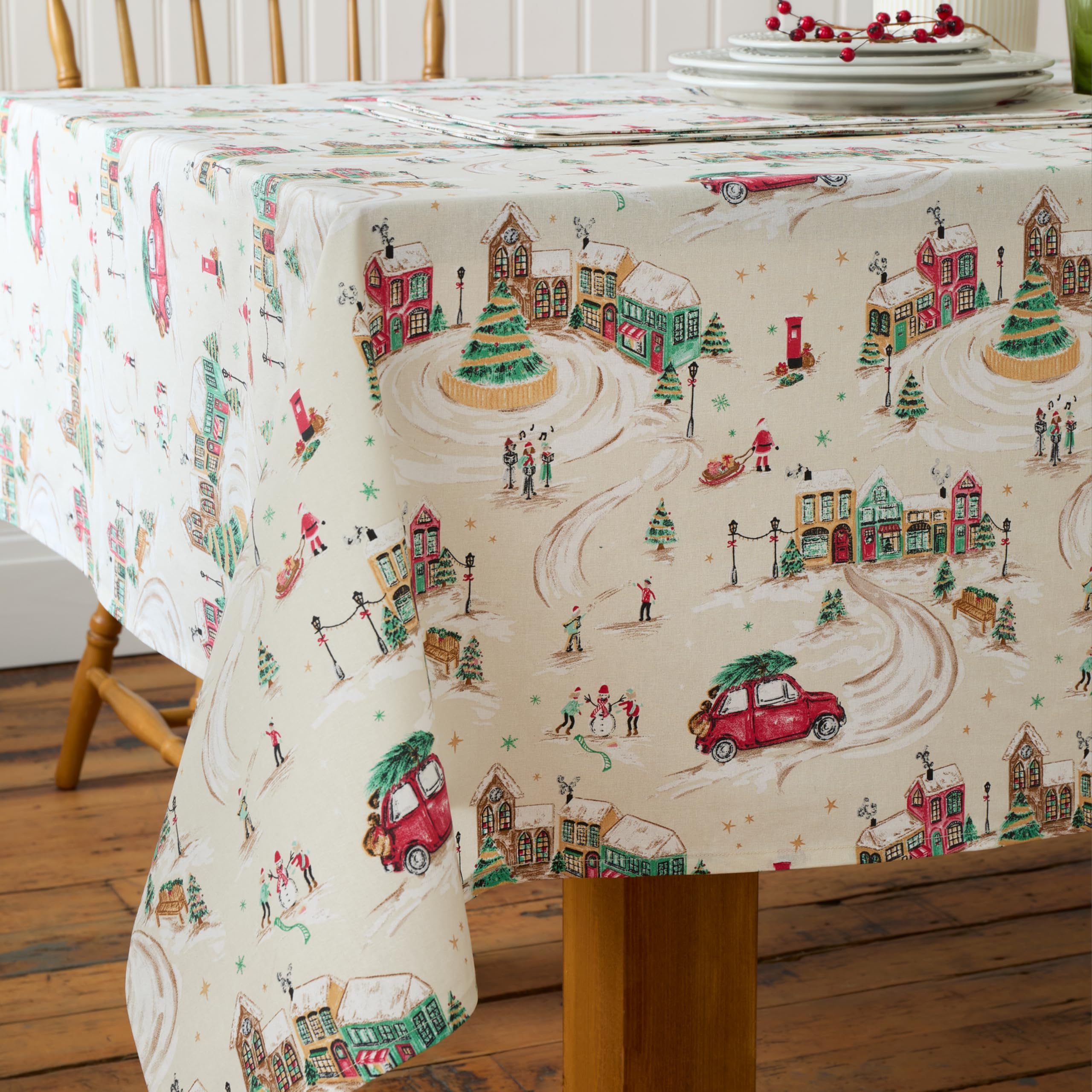 Christmas Town Cotton Table Cloth