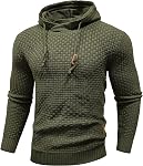 Zaitun Sweatshirt à capuche Homme manches longues Sweater à cape tricotée