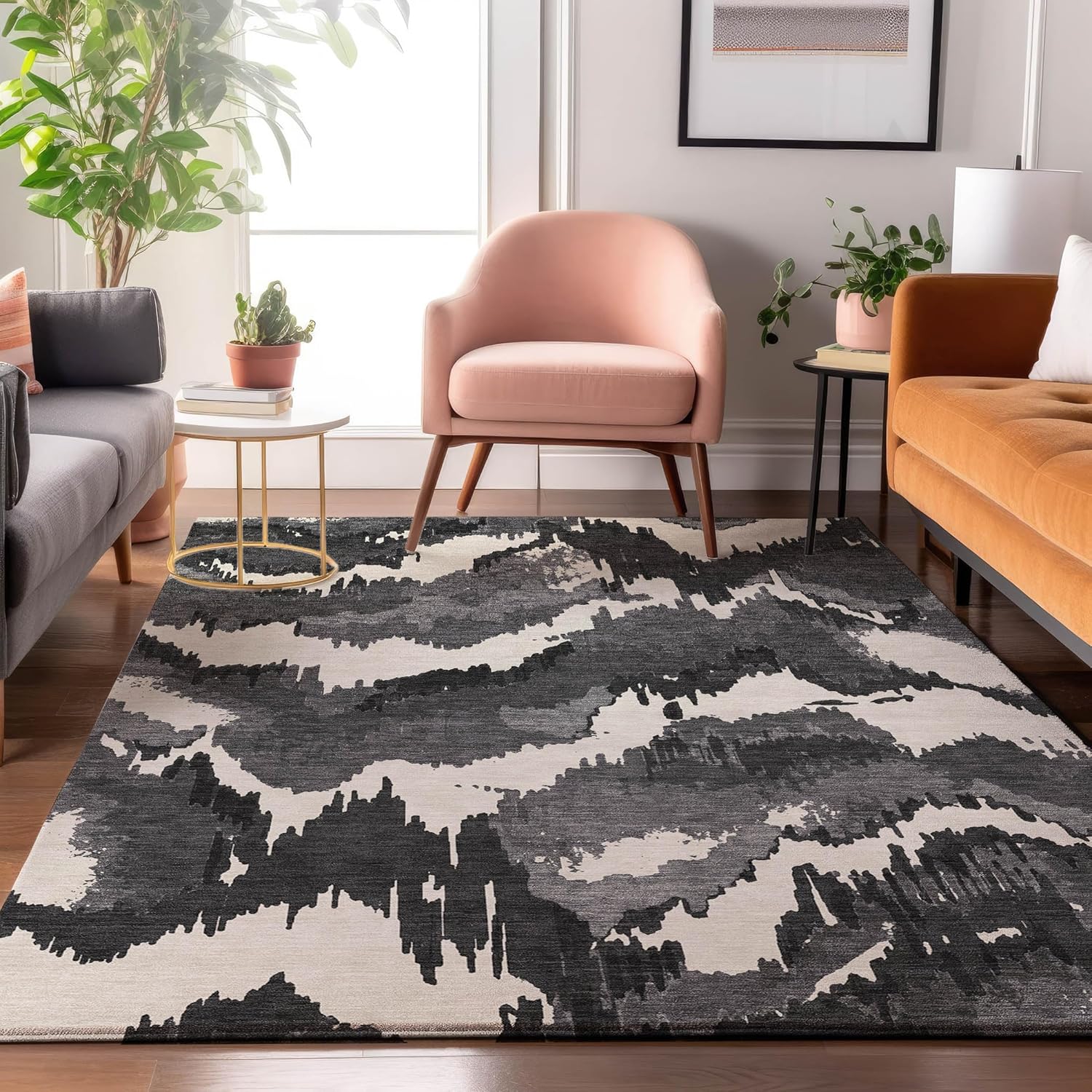 Addison Rugs Mayfield AMF865 Chocolate 1'8" x 2'6" Indoor Premium Machine Washable Rug, Silky Soft, Easy Clean, Non Shedding, Bedroom, Living Room, Dining Room, Kitchen, Patio Rug