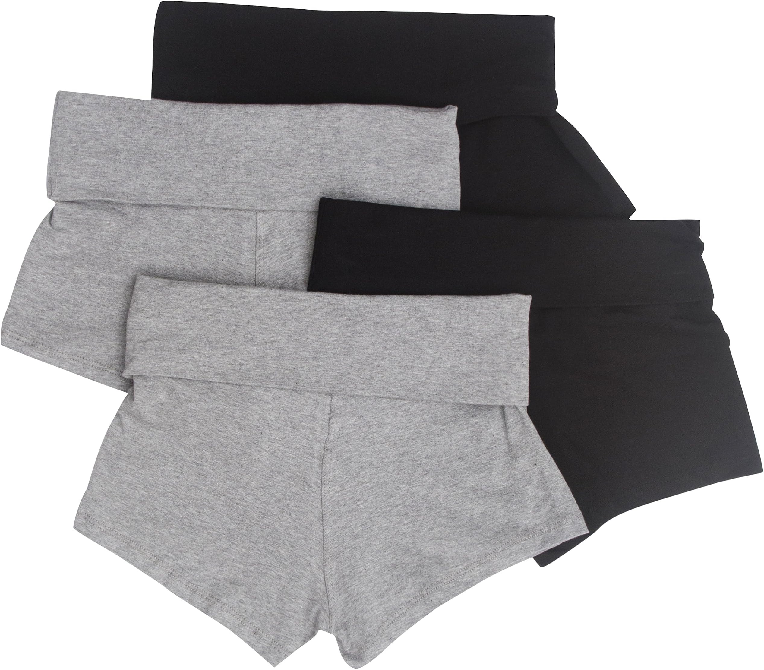 4 Pack Active Basic Women's Yoga Shorts Med Black, Black, H Gray, H Gray