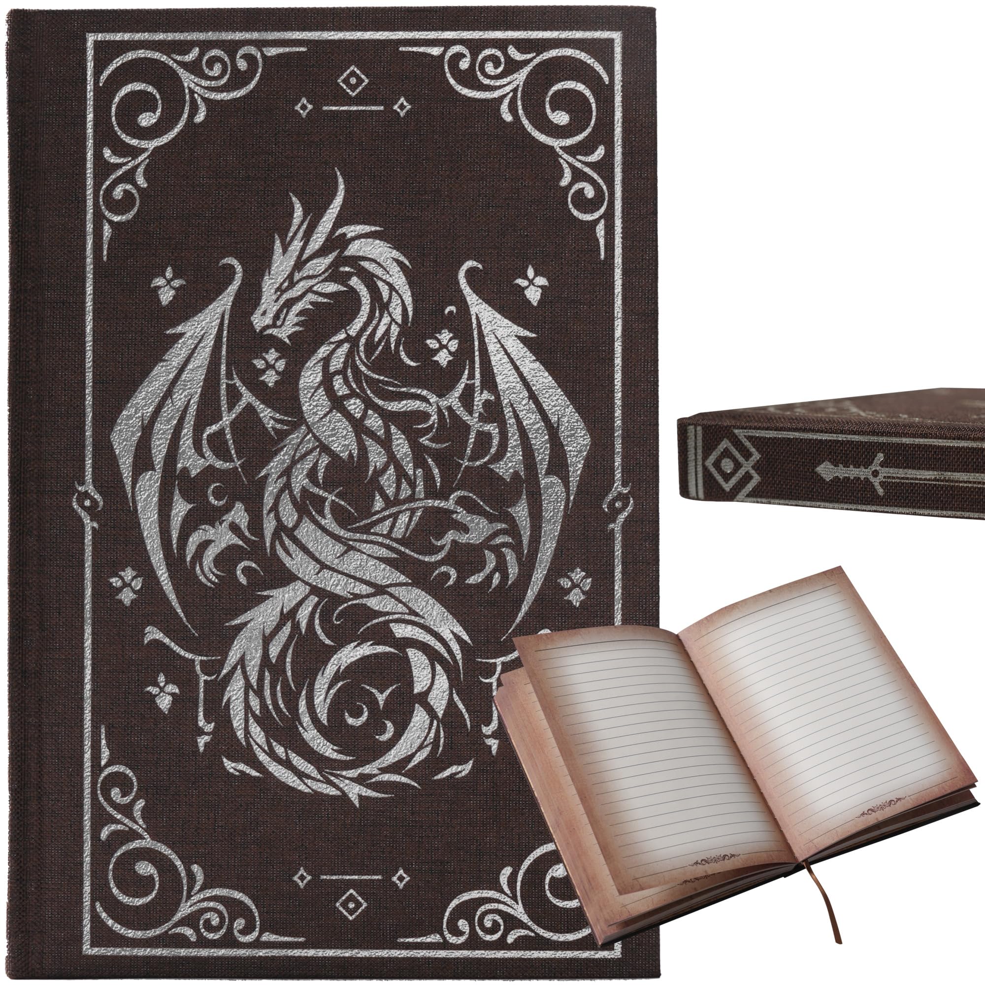 Soar Forge Notebook Journal for DND - A5 Linen Cover with Stunning Dragon Design (240 Pages) for RPG Enthusiasts - Perfect for Dungeons and Dragons (D