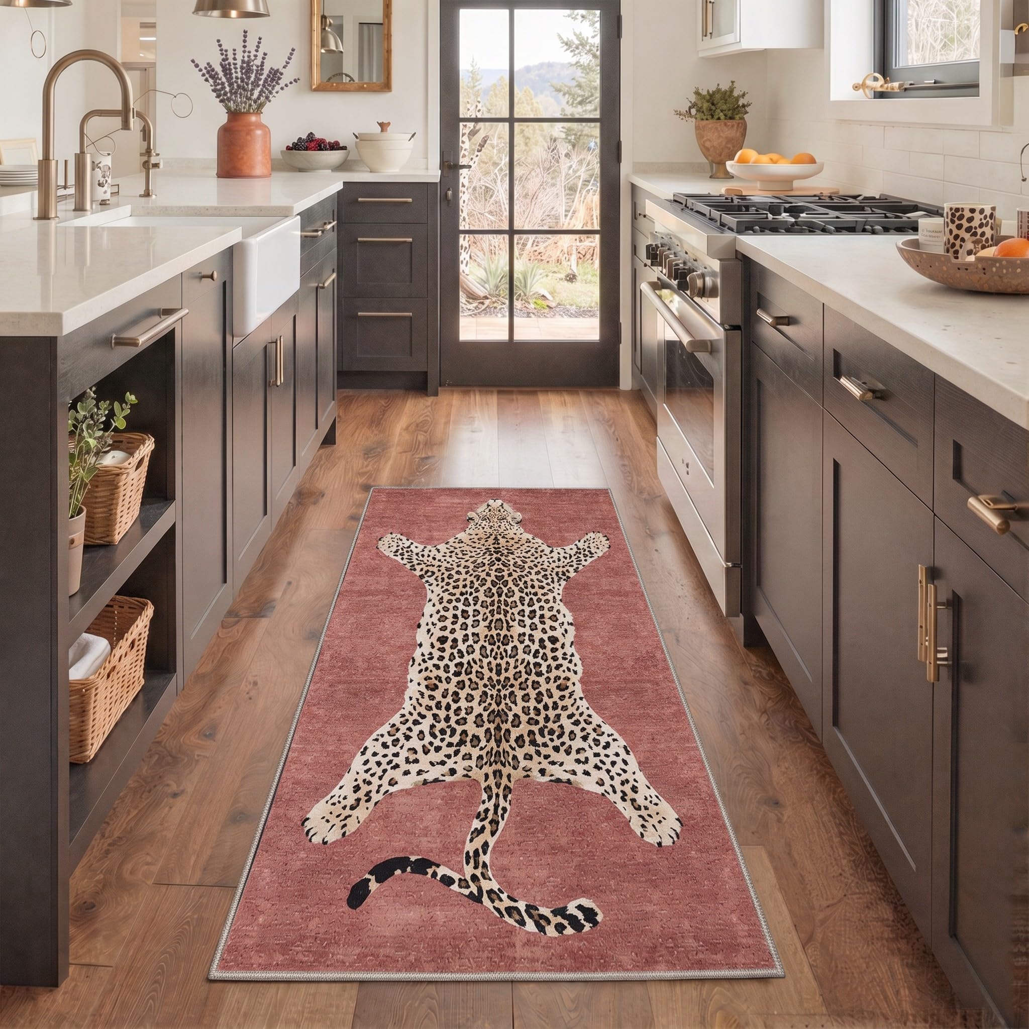 BEIMO Vintage Ochre Floral Washable Runner Rug 80x150cm for Bedroom Kitchen and Hallway โ image 1