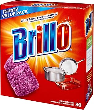 Brillo Steel Wool Soap Pads Original Scent (Red), 30-Count Jumbo Pack
