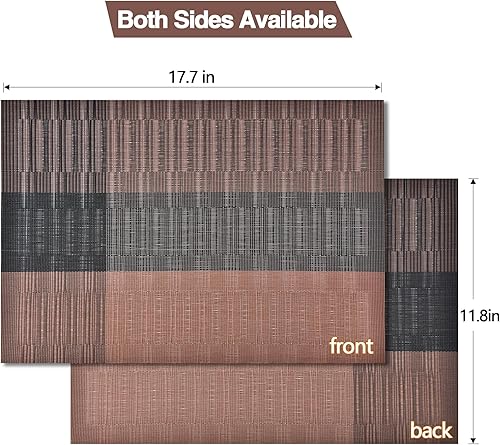 Miniatura 5 de SLKQG Juego de 8 manteles individuales de vinilo, fáciles de limpiar, modernos, duraderos, lavables, resistentes al calor, para la mesa de la