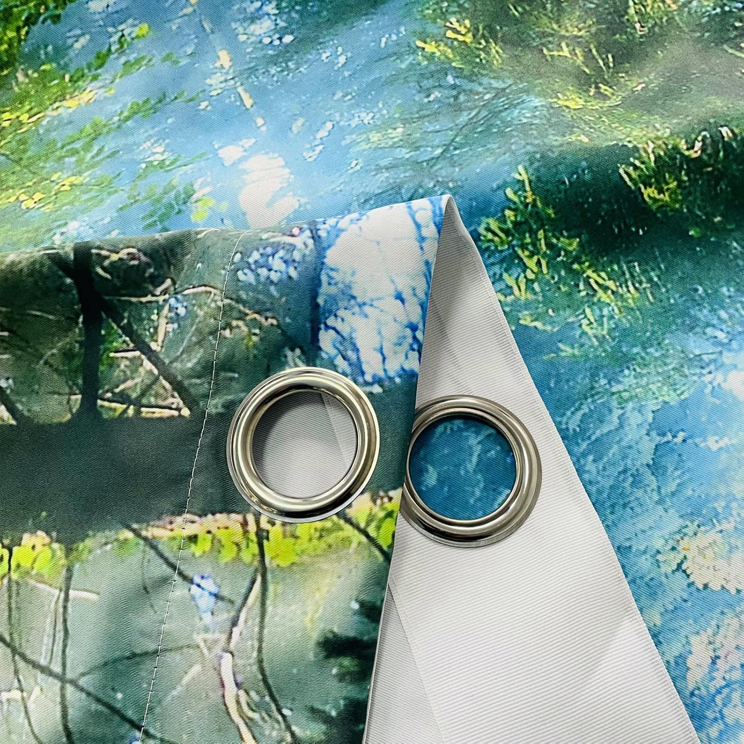 ANHOPE Forest Curtains Grommet Blackout Room Darkening Curtains Nature Misty Forest Sunshine Tree Path Scene Print Pattern Thermal Insulated Window Drapes for Bedroom Living Room 2 Panels 42 x 63 Inch