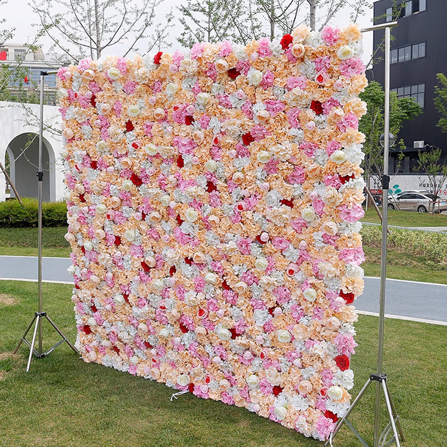 RUDANDAN Rose Hydrangea Wedding Wall Backdrop,5D Fabric