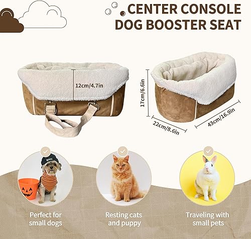 Miniatura 4 de Johnear Asiento elevador para perros pequeños de hasta 20 libras para viajes en automóvil, 3 en 1, portátil, para mascotas, sofá, asiento de consola