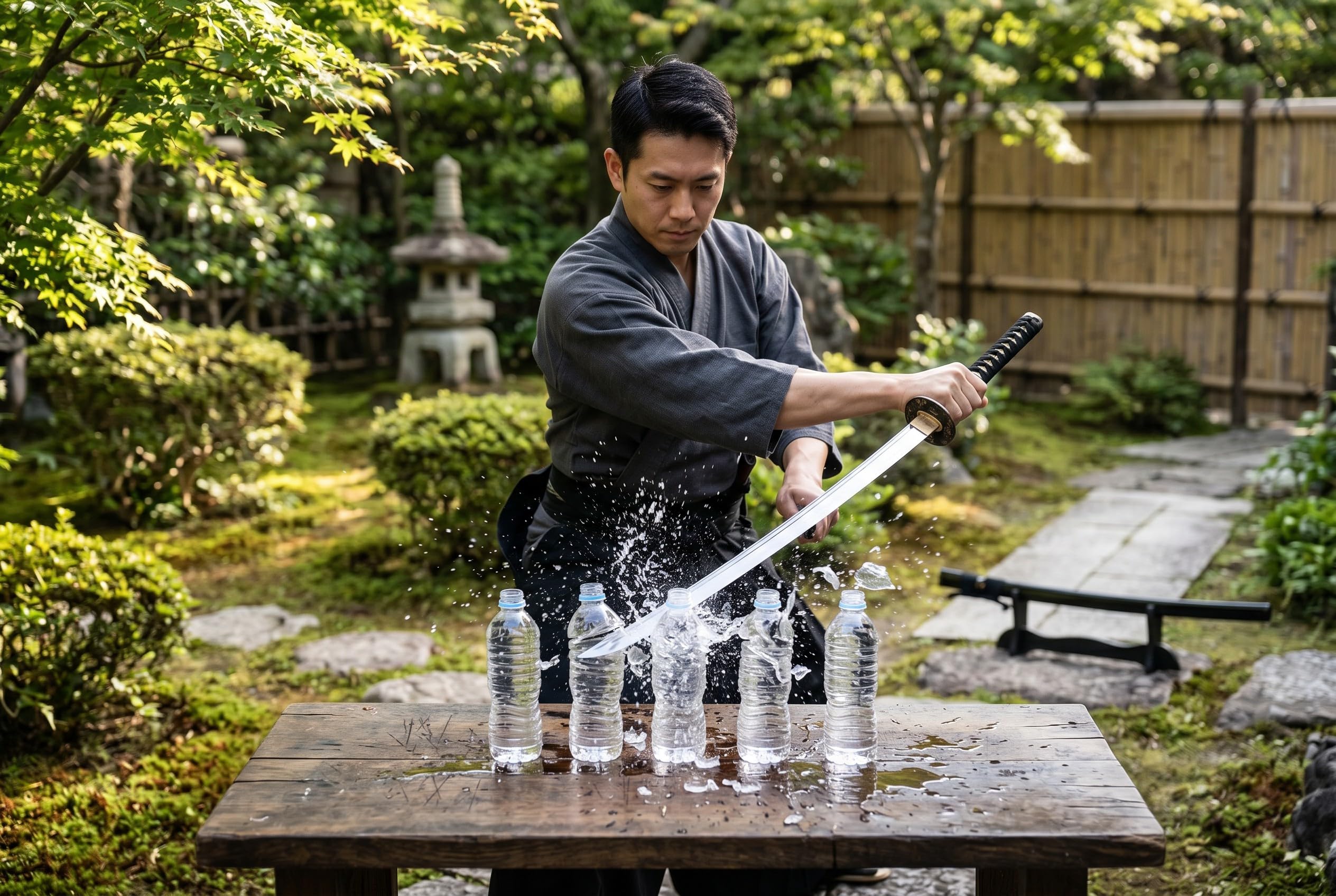Katana Scorpio Schwert scharf echt zum Training Metall Dazu der Ständer Stahl 1060 Samurai 100% Handarbeit nur für Erwachsene - 18 Jahre erforderlich 7KM4-410