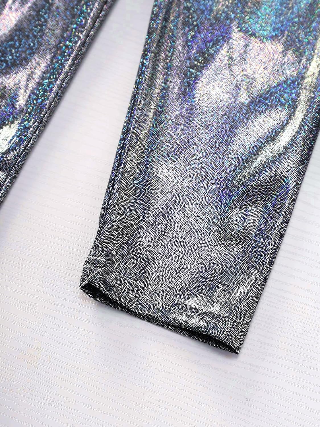 FEESHOW Girls Kids Shiny Athletic Leggings Elastic Waistband Tights Pants for Gymnastic Leotard Tumbling Dancing