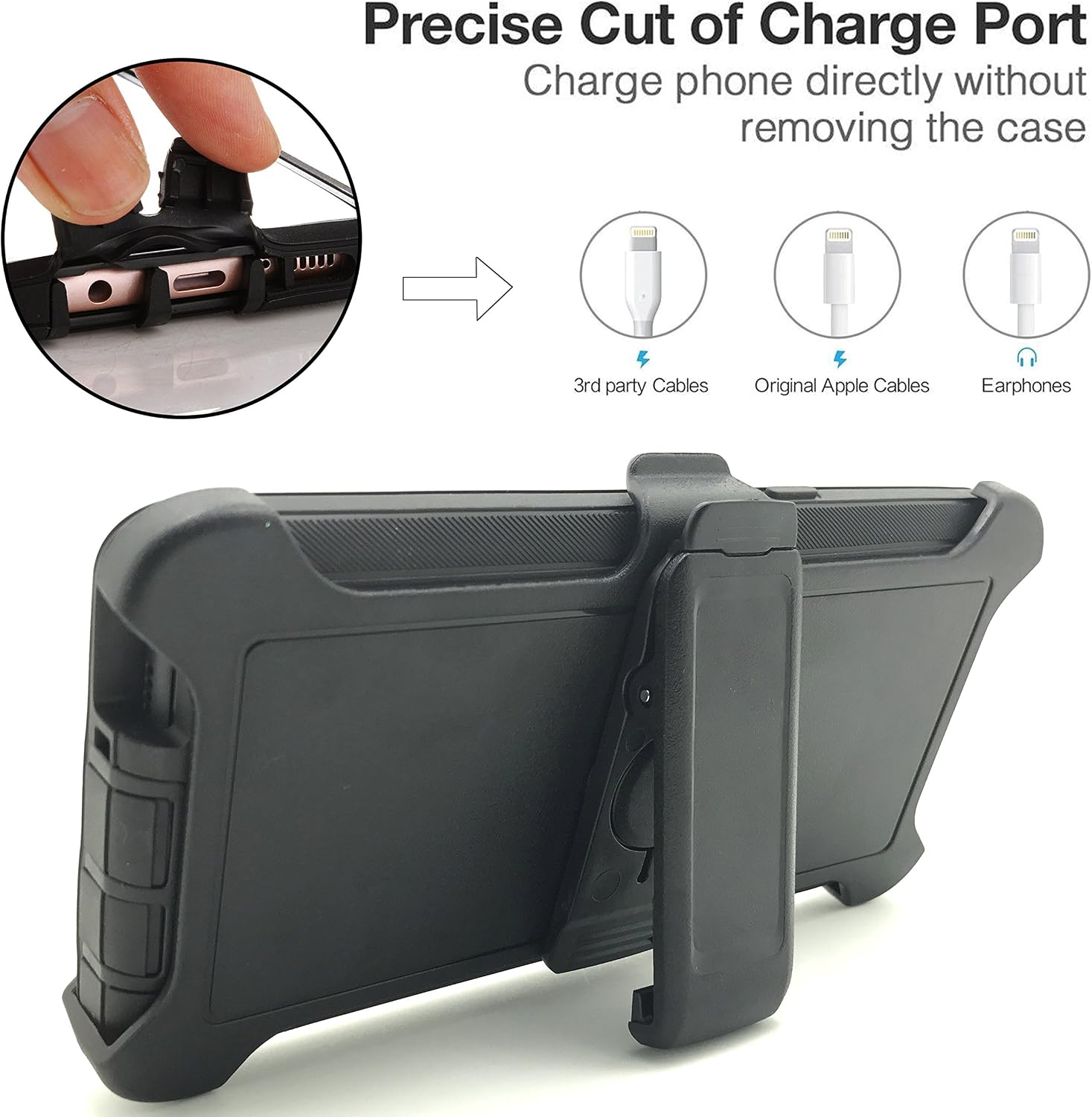 Samsung Galaxy Note 8 Phone Case,Note 8 Cases with Belt Clip Holster,Vodico Defender Heavy Duty Military Grade Shockproof High Impact Resistant Silicone Cover+Hard Bumper with Kickstand (Black)