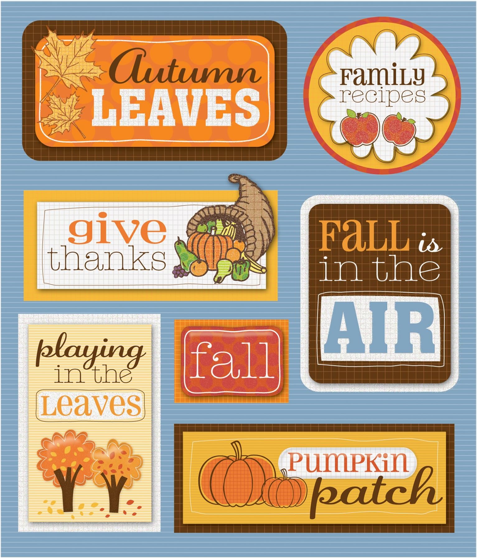 K&Company Fall Words Sticker Medley