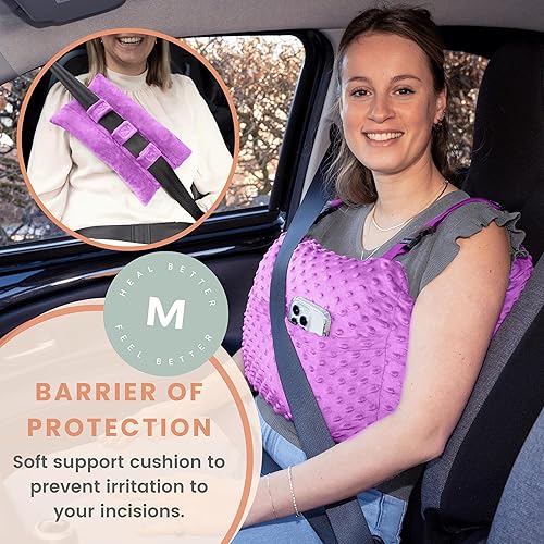 Vista 21 de MOYOAMA Paquete de felpa negra: almohada de mastectomía diseño IR con bolsa de ducha, 2 paquetes fríos y almohada para cinturón de seguridad Tinta