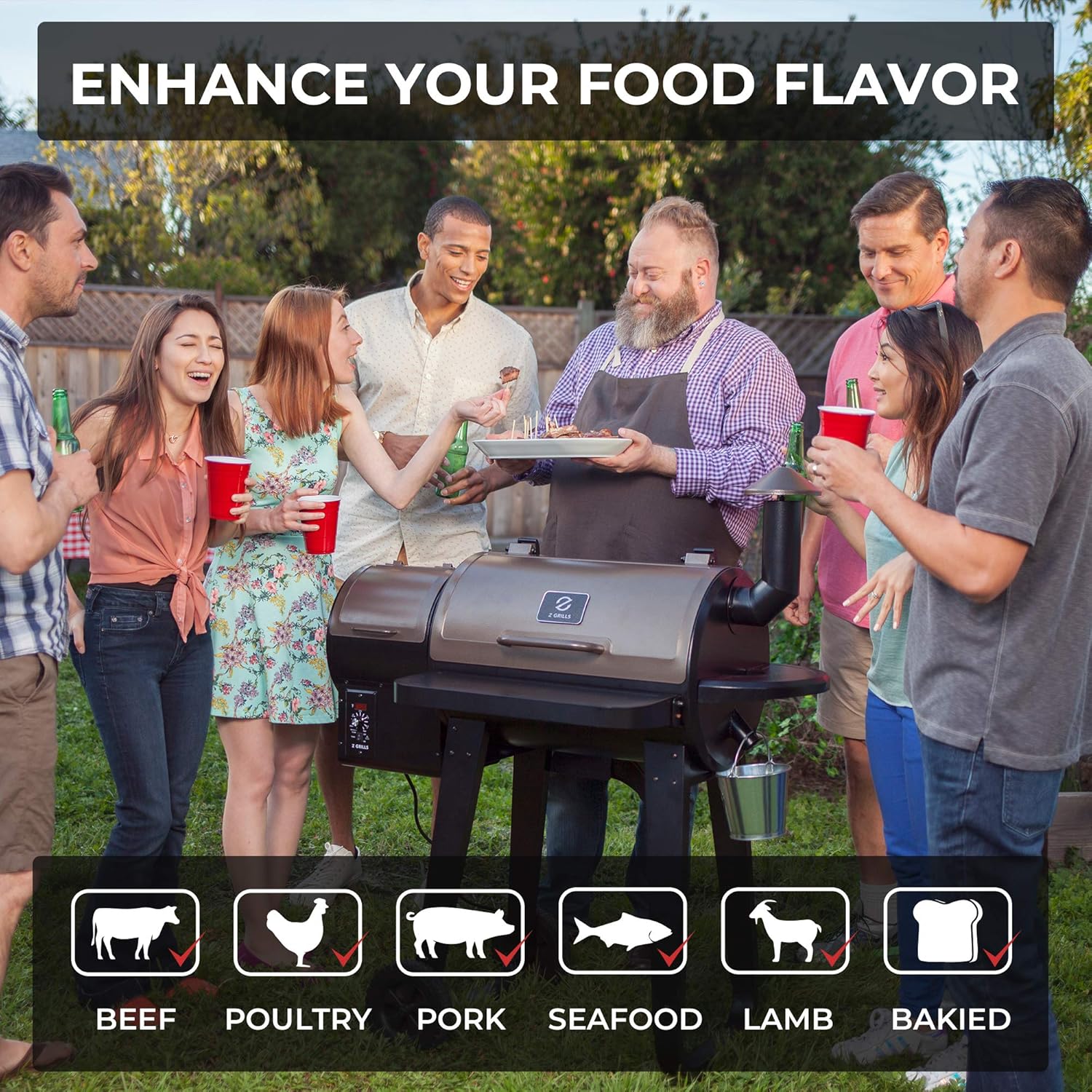 Z GRILLS 100% All-Natural Flavor American Oak Hard Grill, Smoke, Bake, Roast, Braise & BBQ Wood Pellet, 1 Pack Total 20lbs : Everything Else