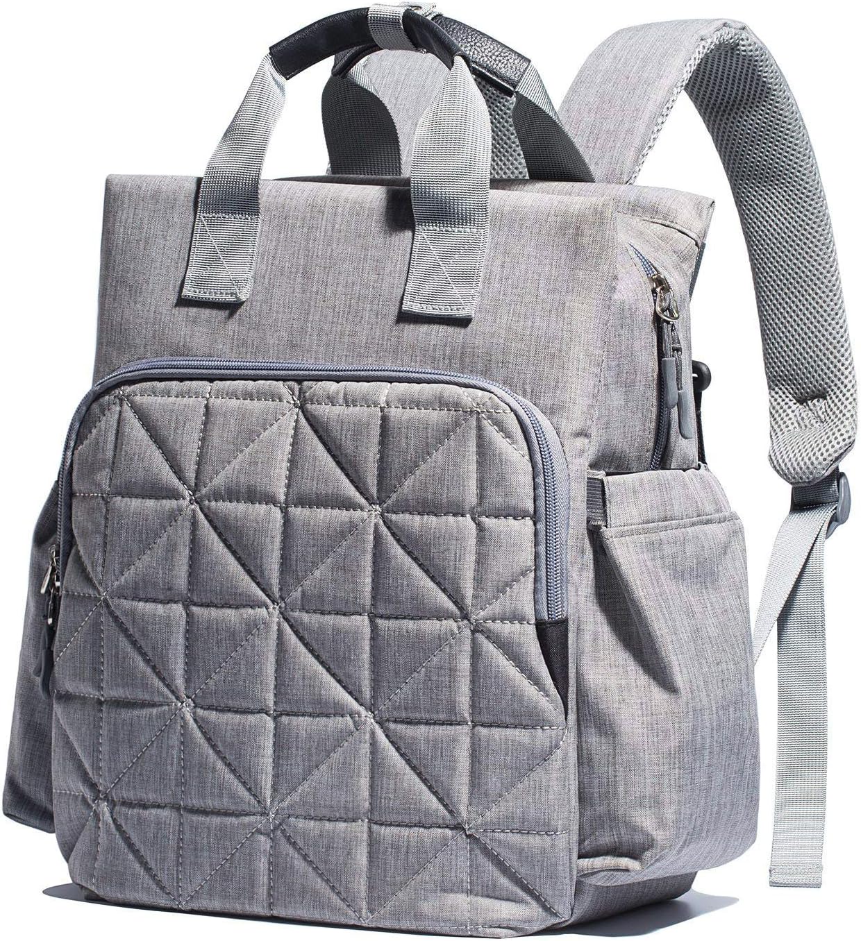 SoHo Kenneth Diaper Backpack 6Pc Set Tote Bag, Gray Classic Gray