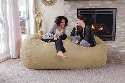 Miniatura 23 de Silla de saco puf: Tamaño grande, bolsa de espuma de memoria de 4', 5', 6', 7,5', muebles de bolsa y sofá tumbona. Sofá grande con cubierta de micro