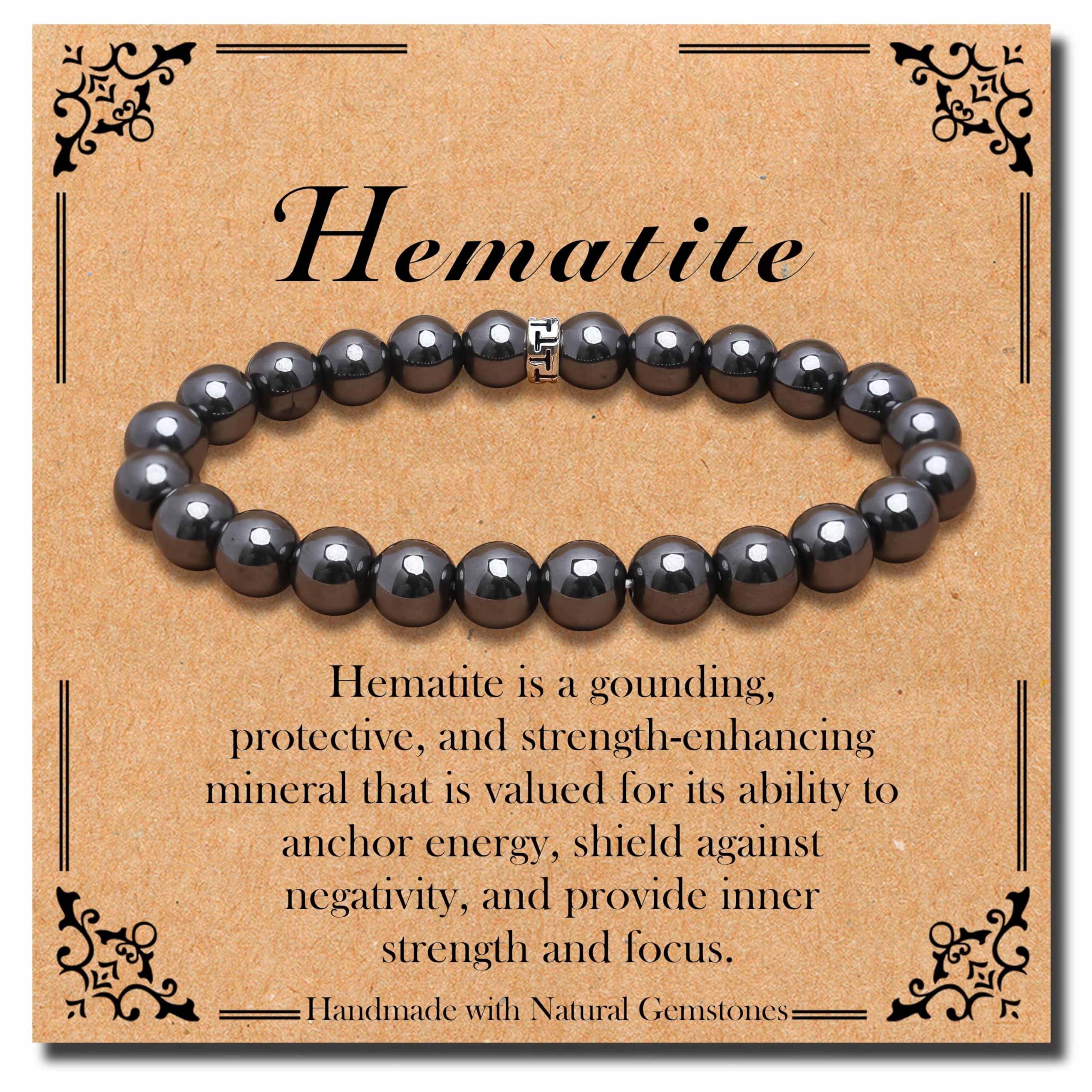 BONNY BOXX Healing Gemstone Bracelet - Angelite Stone Stretch Bracelet For Stress Relief
