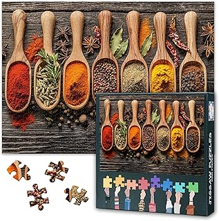 Comprar Puzzle retro de 1000 piezas, diseño vintage de ingredientes de cocina, puzle desafiante para adultos, 27,5 x 19,7 pulgadas