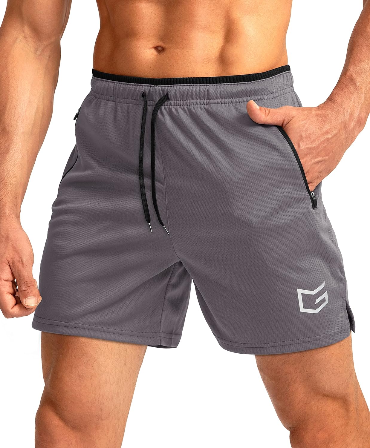 GGradual Men's Quick Dry Zipper Pocket Shorts