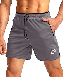 G Gradual Men's Running Shorts with Zipper Pockets Quick Dry Gym Athletic Workout 5" Shorts for Men