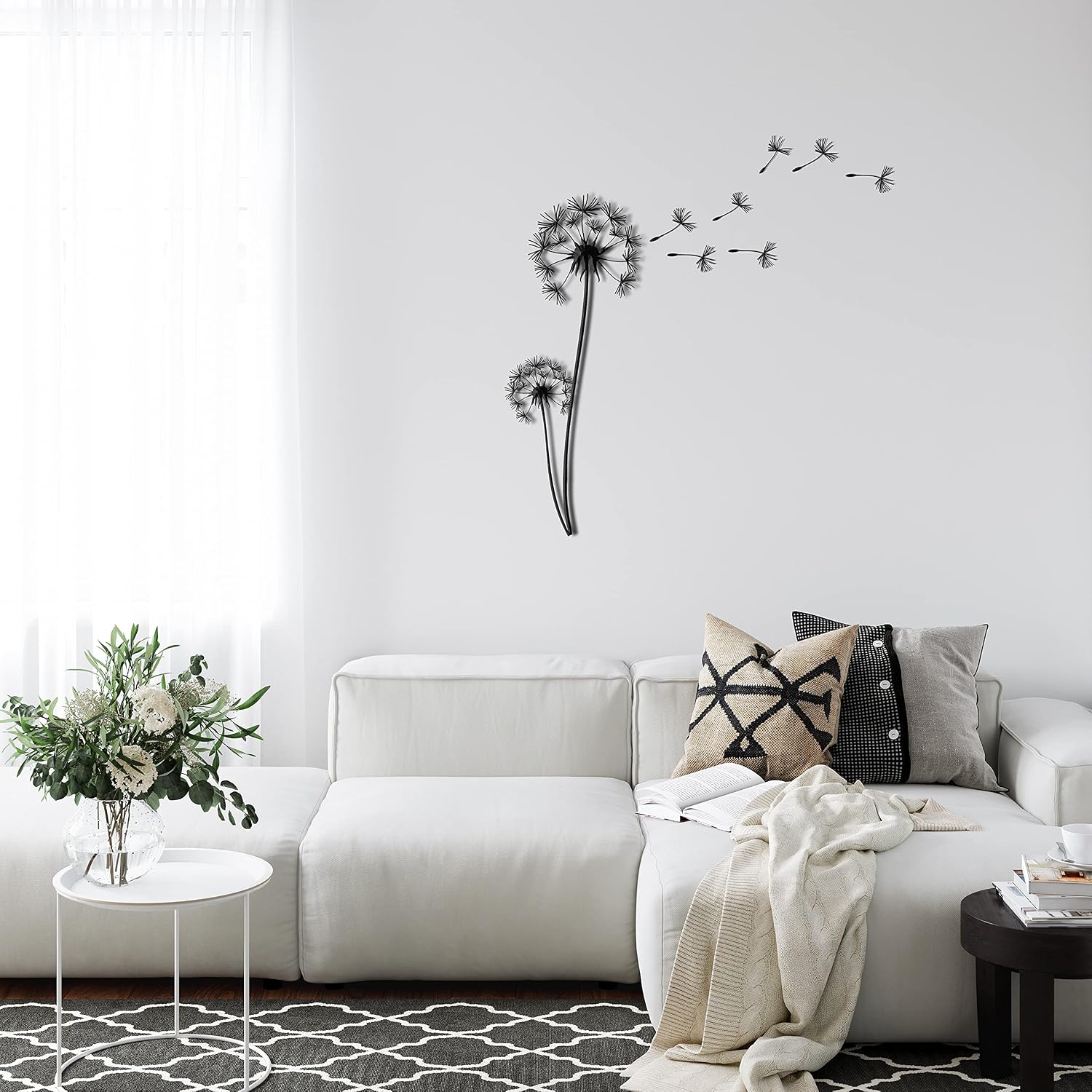 DEKADRON Metal Wall Decor, Pusteblume, Home Living Room Decor, Wall Sign, Metal Wall Art, Interior Decoration, Indoor Outdoor Hangings (31x75cm)