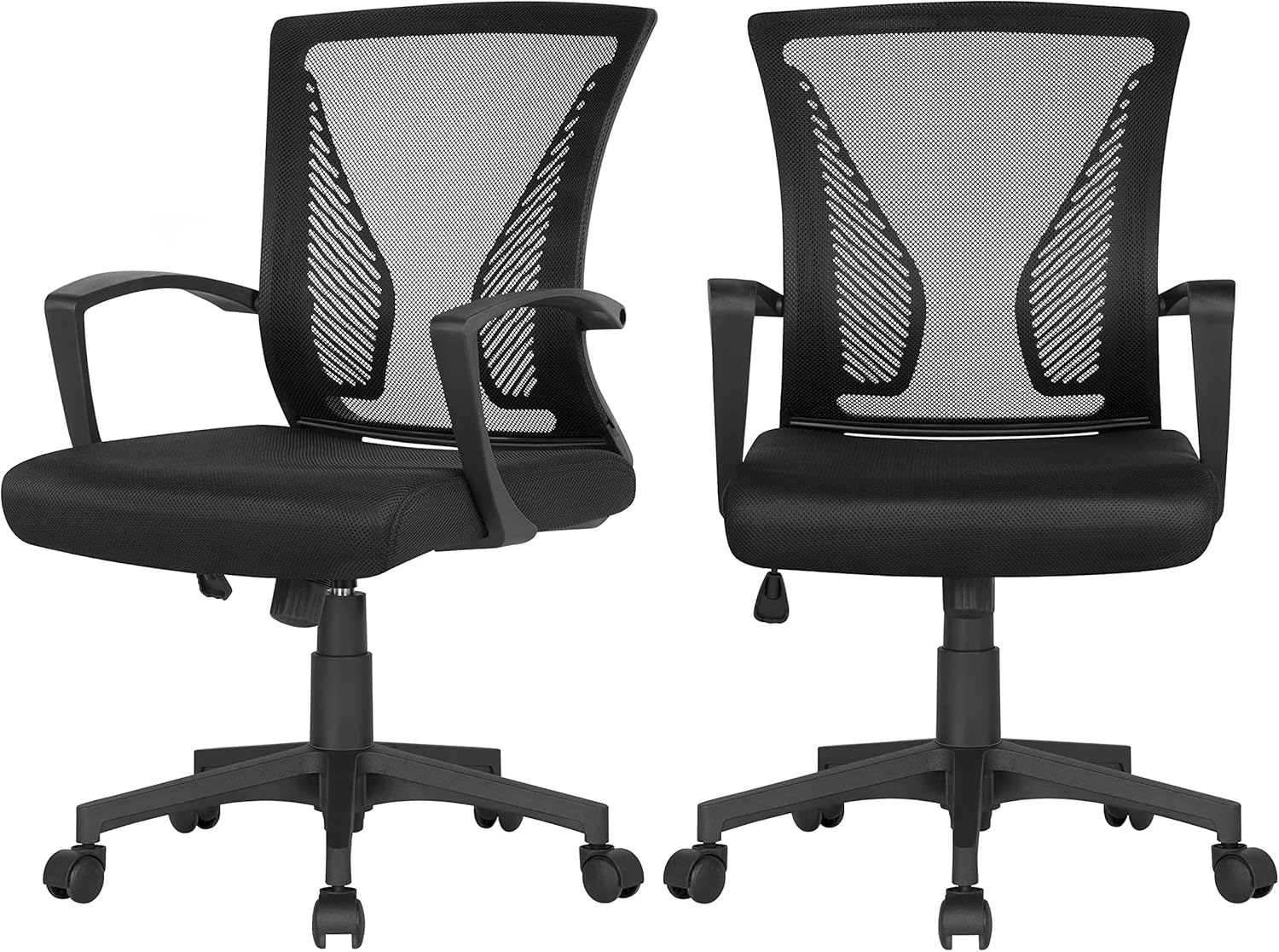 Sedia da ufficio in pelle sintetica nera con altezza regolabile Formula