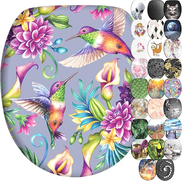 Soft Close Toilet Seat | Wide Choice of New Toilet Seats | Stable Hinges | Easy to Mount (Hummingbird)