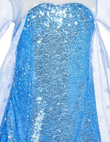 Miniatura 12 de Disfraz de princesa de lujo con capa larga brillante para fiesta de cumpleaños de niña Rosa-2