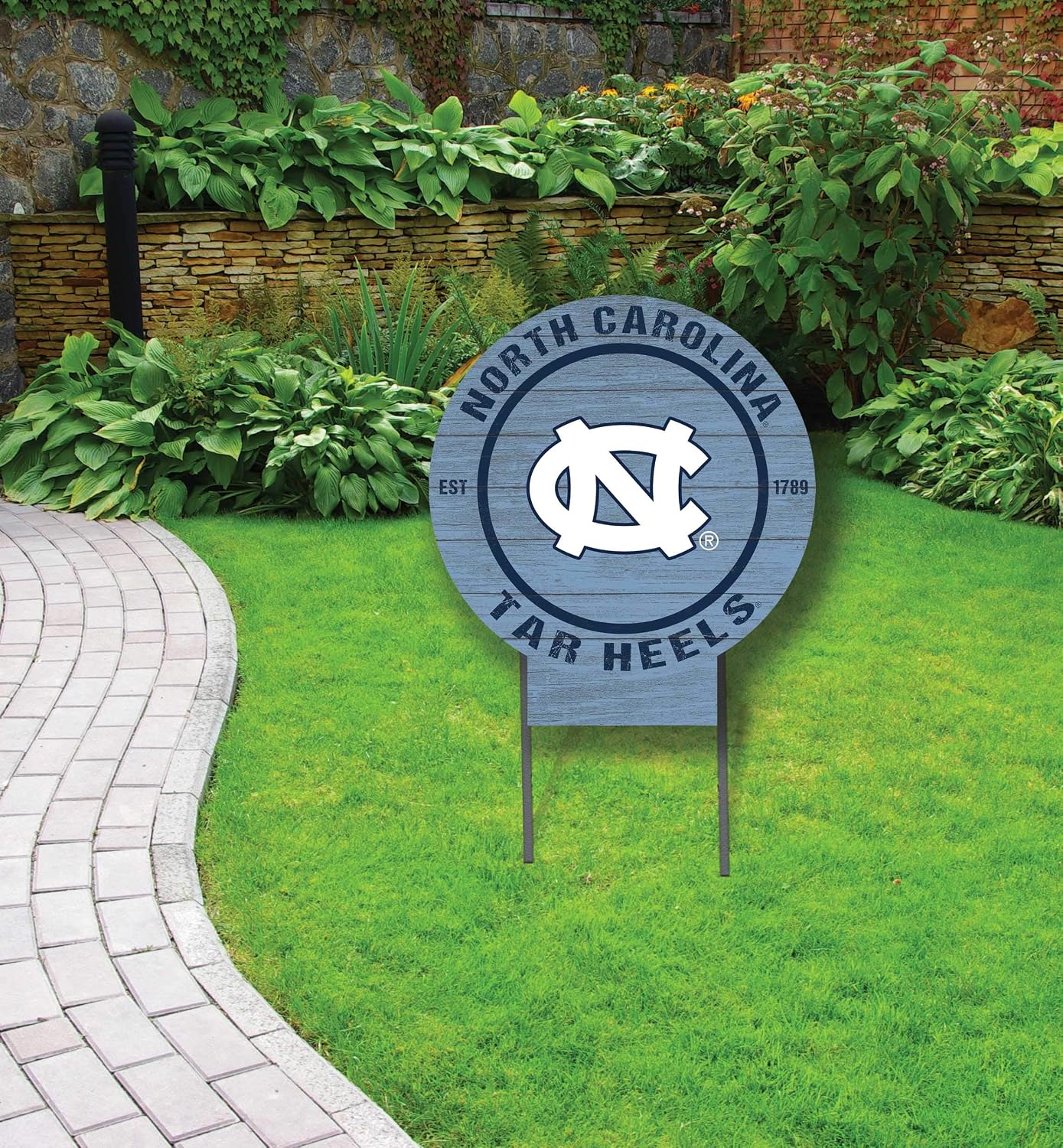 KH Sports Fan North Carolina (Chapel Hill) Tar Heels 20"x20" Circle Lawn Sign